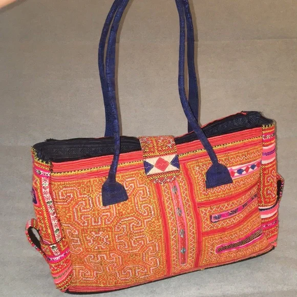 Kilim Moroccan Boho Aztec woven carpet rug bag - Picture 9 of 14